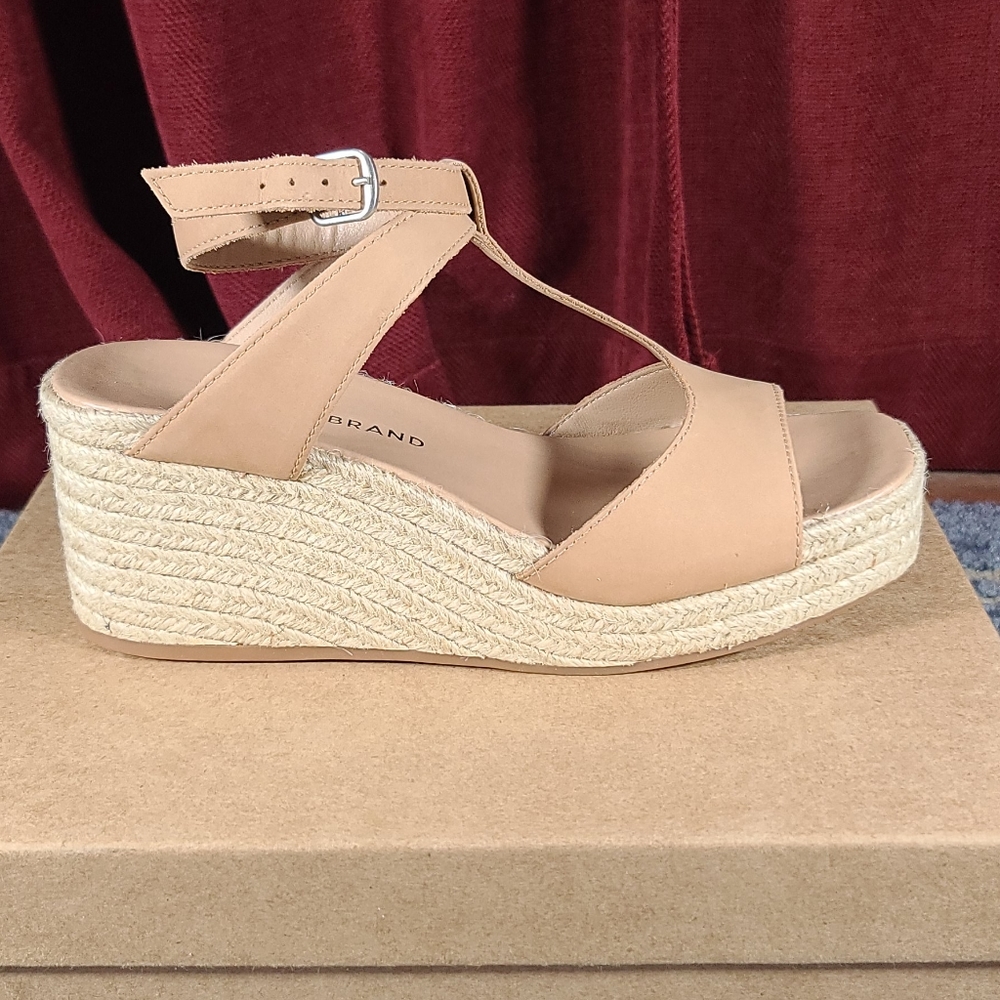 Lucky BrandValki T-Strap Nubuck Espadrille Wedges